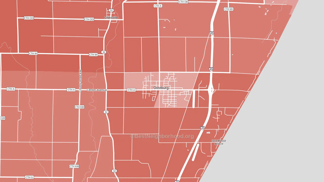 53070, WI block-group political-lean map