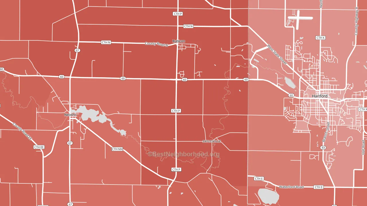 53078, WI block-group political-lean map