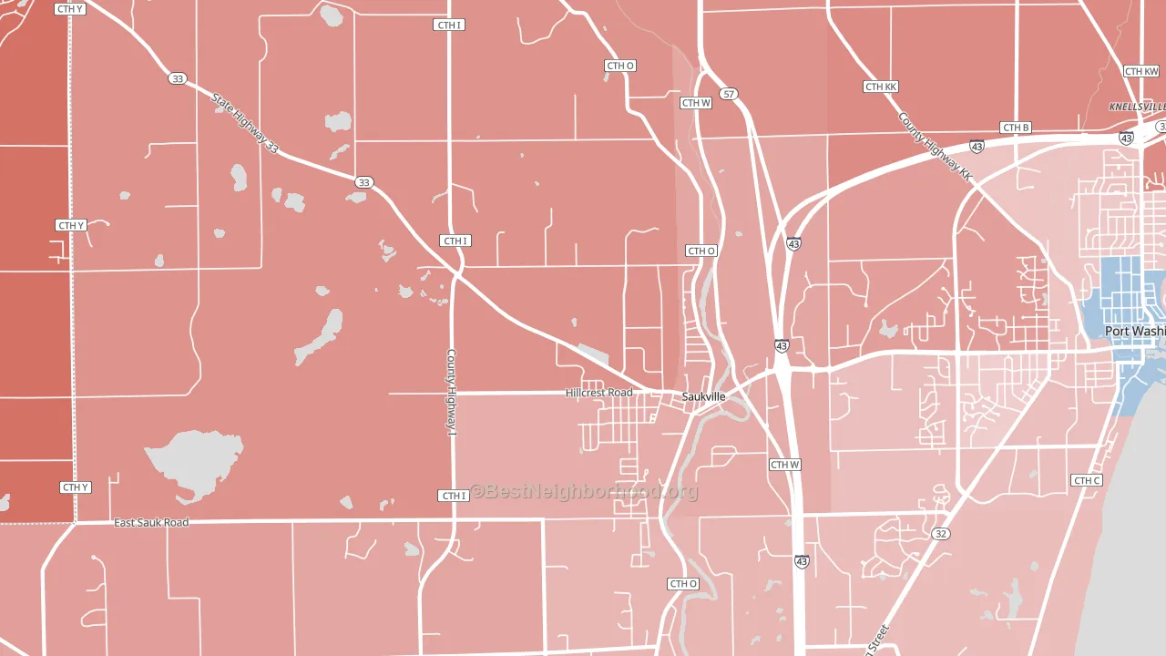53080, WI block-group political-lean map