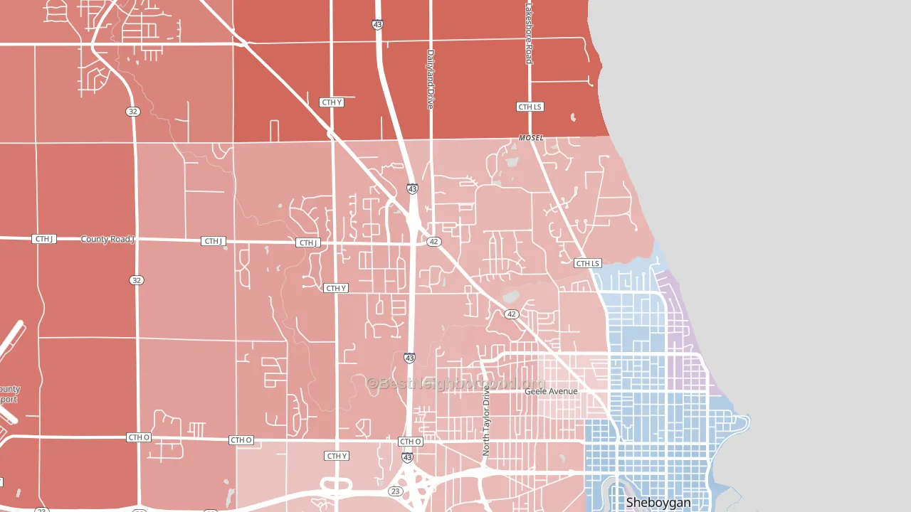 53083, WI block-group political-lean map