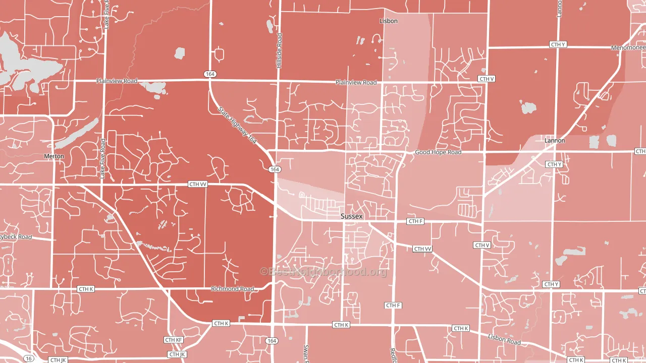 53089, WI block-group political-lean map