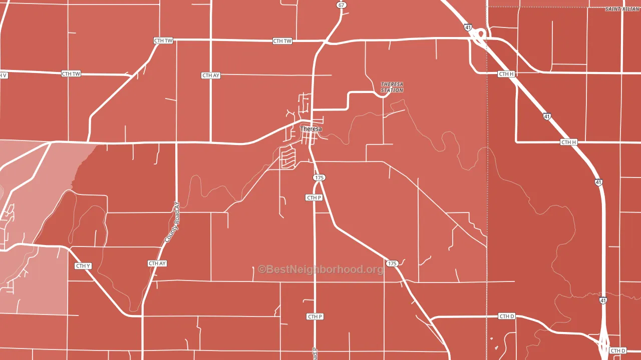53091, WI block-group political-lean map