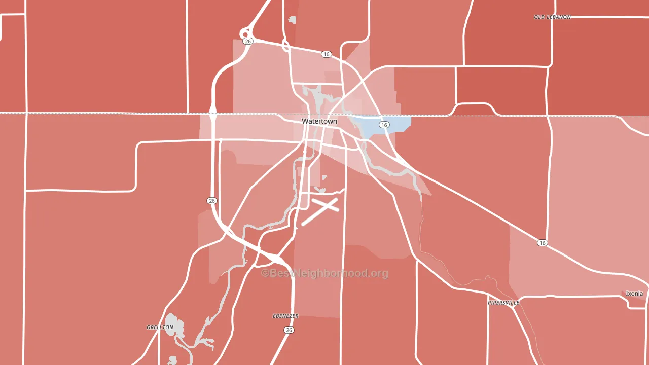 53094, WI block-group political-lean map