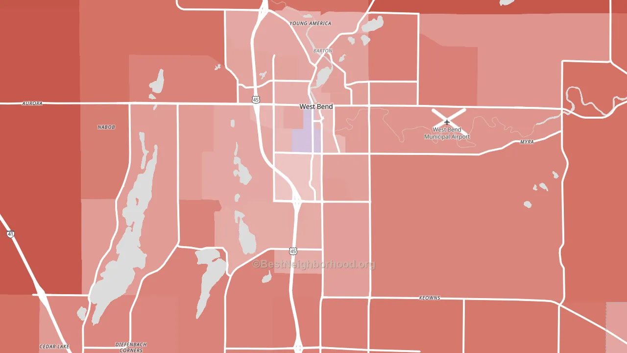 53095, WI block-group political-lean map