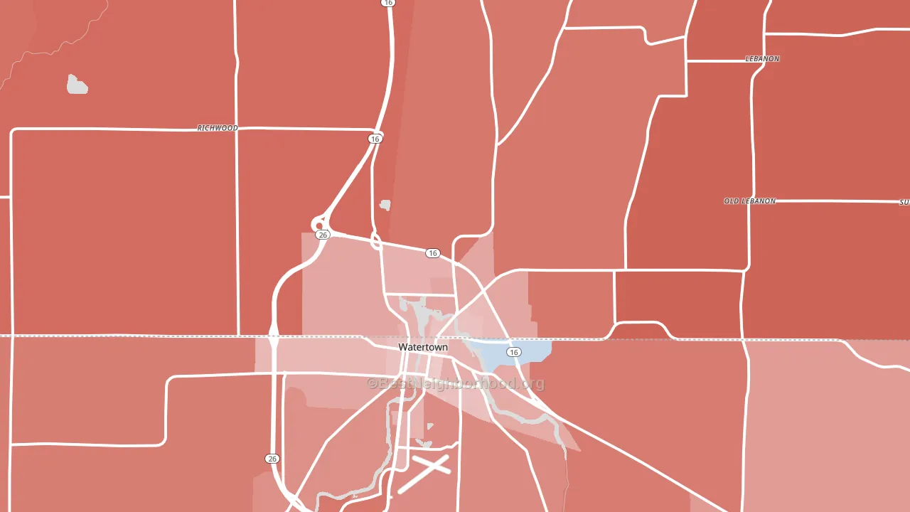 53098, WI block-group political-lean map