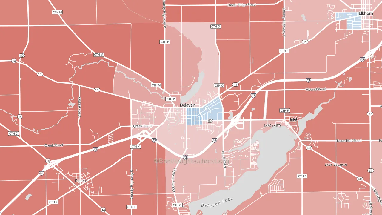 53115, WI block-group political-lean map