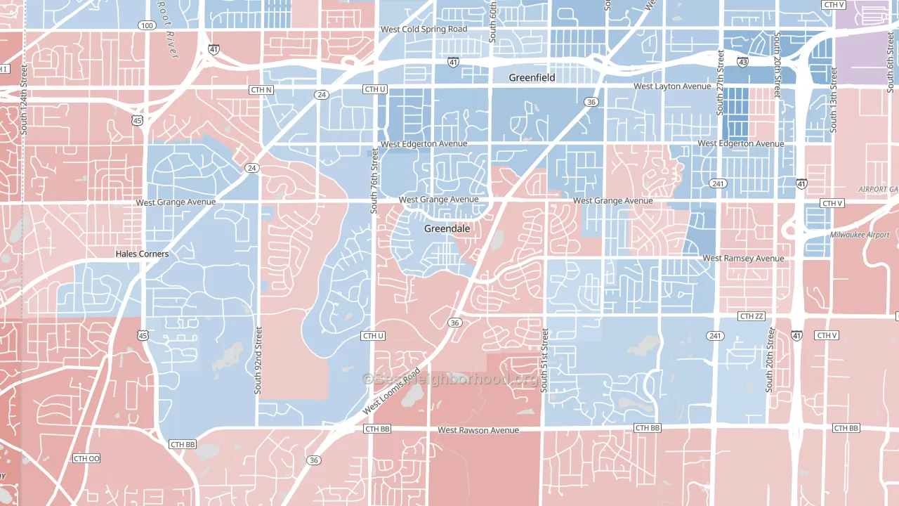 53129, WI block-group political-lean map