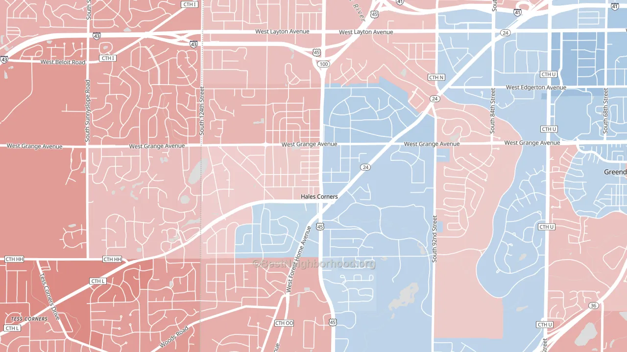 53130, WI block-group political-lean map