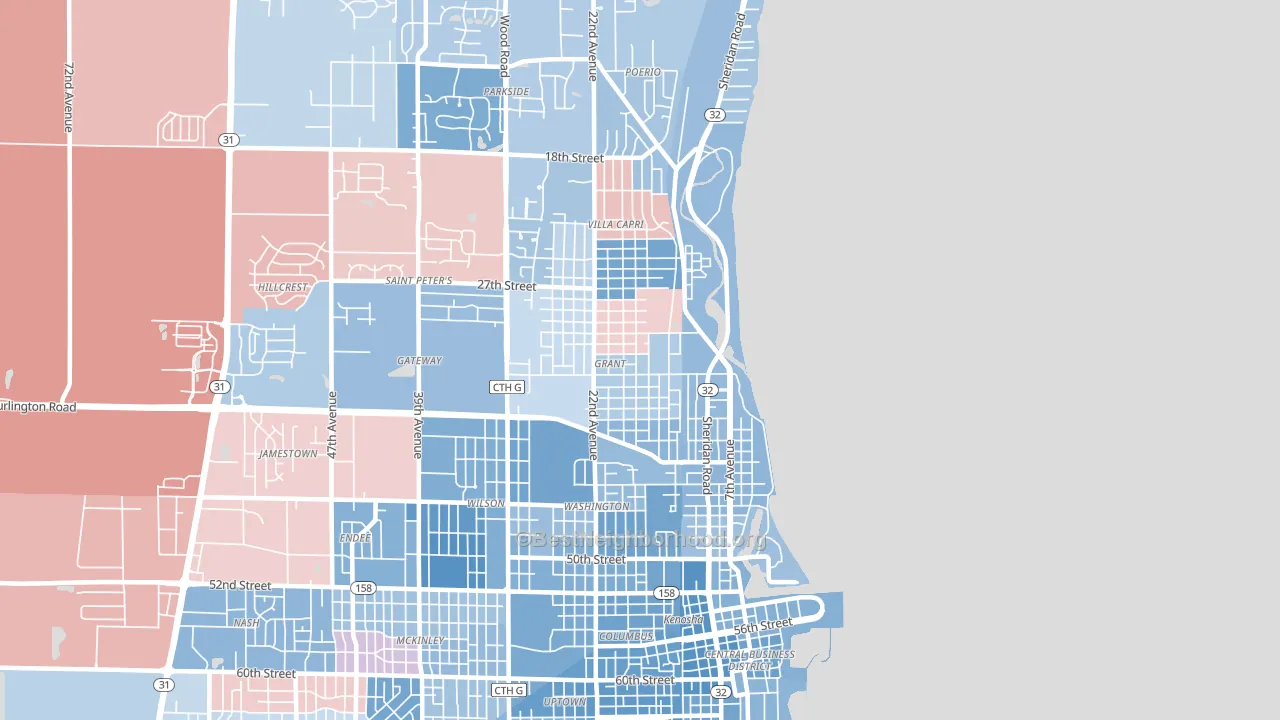 53140, WI block-group political-lean map