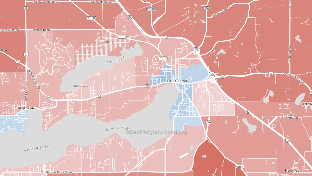 53147, WI block-group political-lean map