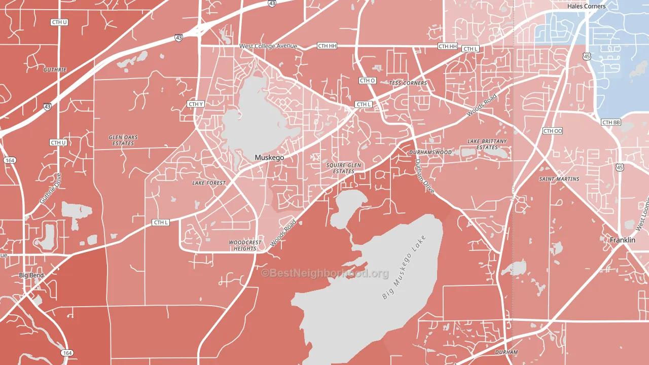 53150, WI block-group political-lean map