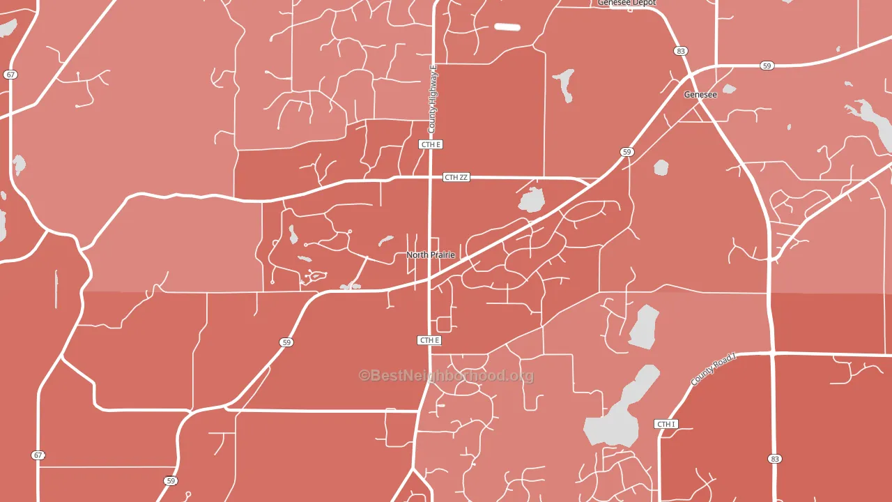 53153, WI block-group political-lean map