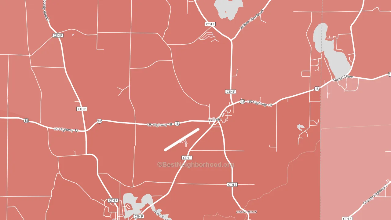 53178, WI block-group political-lean map