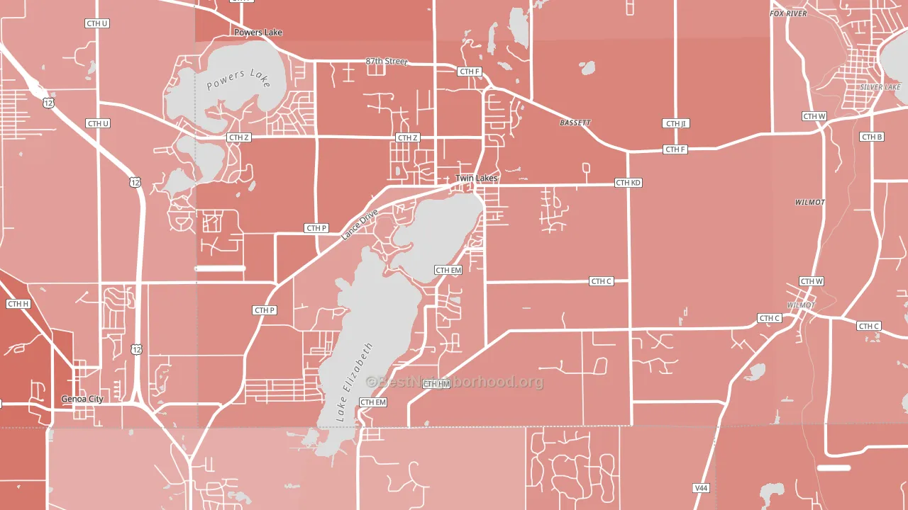 53181, WI block-group political-lean map
