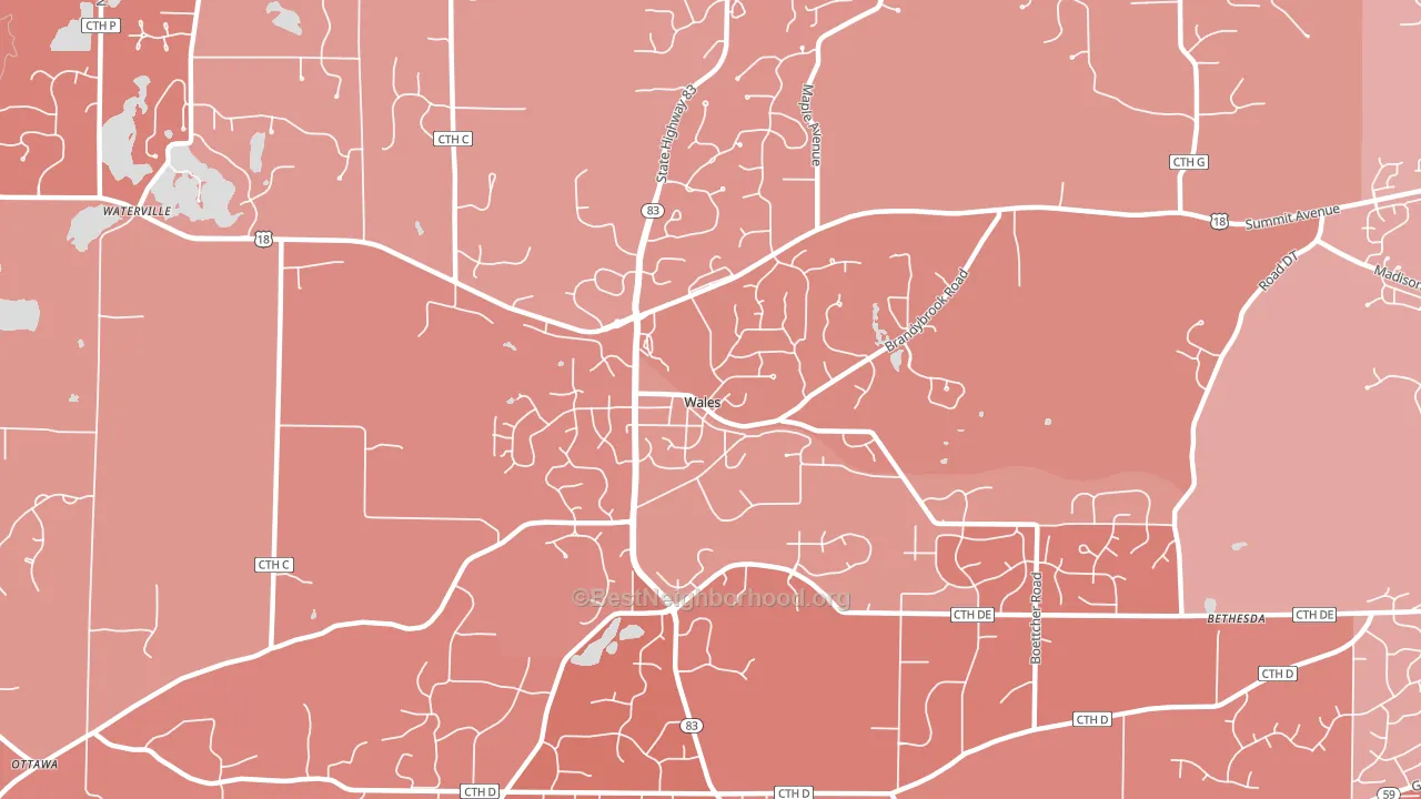 53183, WI block-group political-lean map