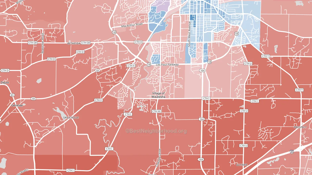 53189, WI block-group political-lean map