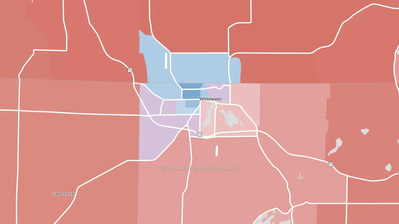 53190, WI block-group political-lean map