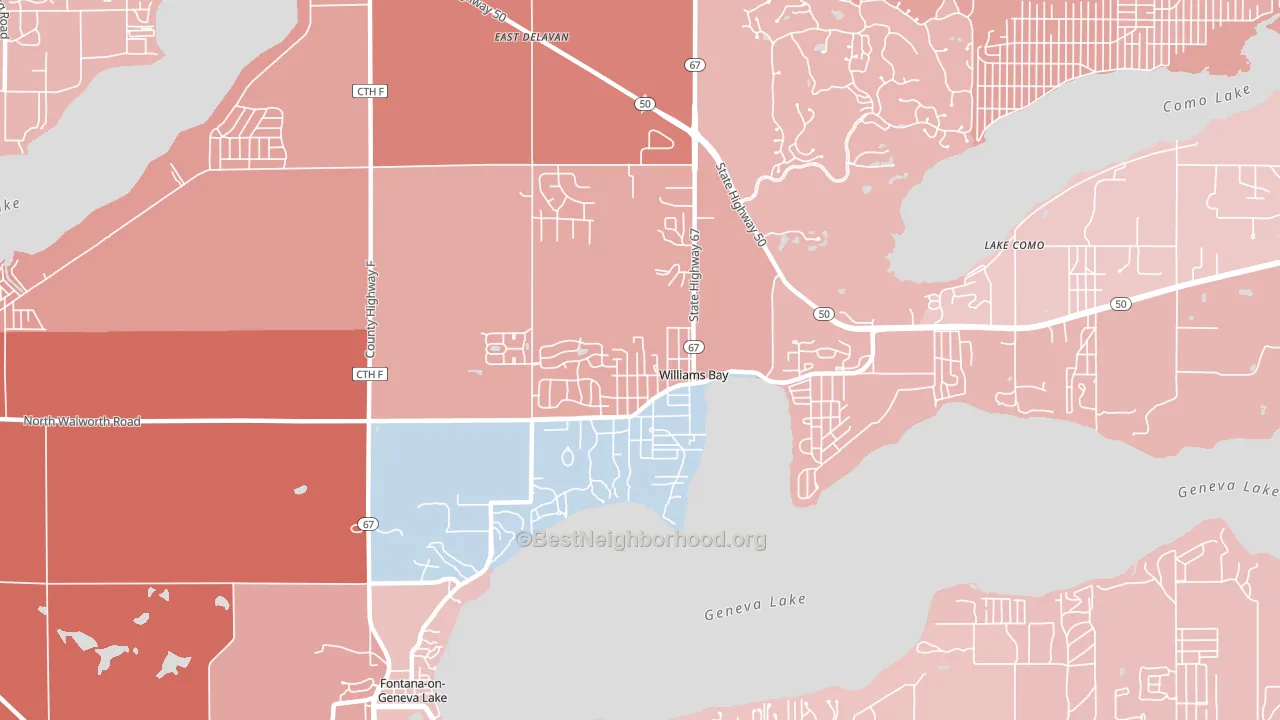 53191, WI block-group political-lean map