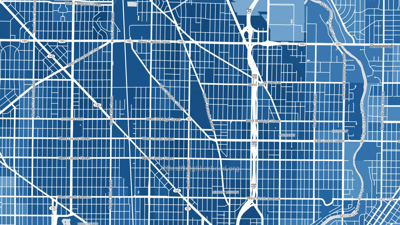 53206, WI block-group political-lean map