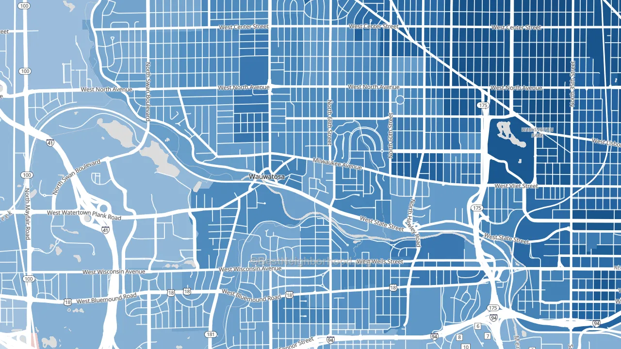53213, WI block-group political-lean map