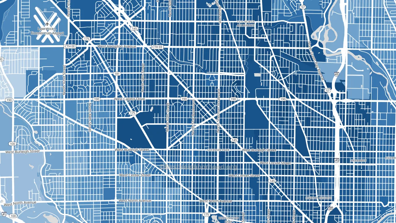 53216, WI block-group political-lean map