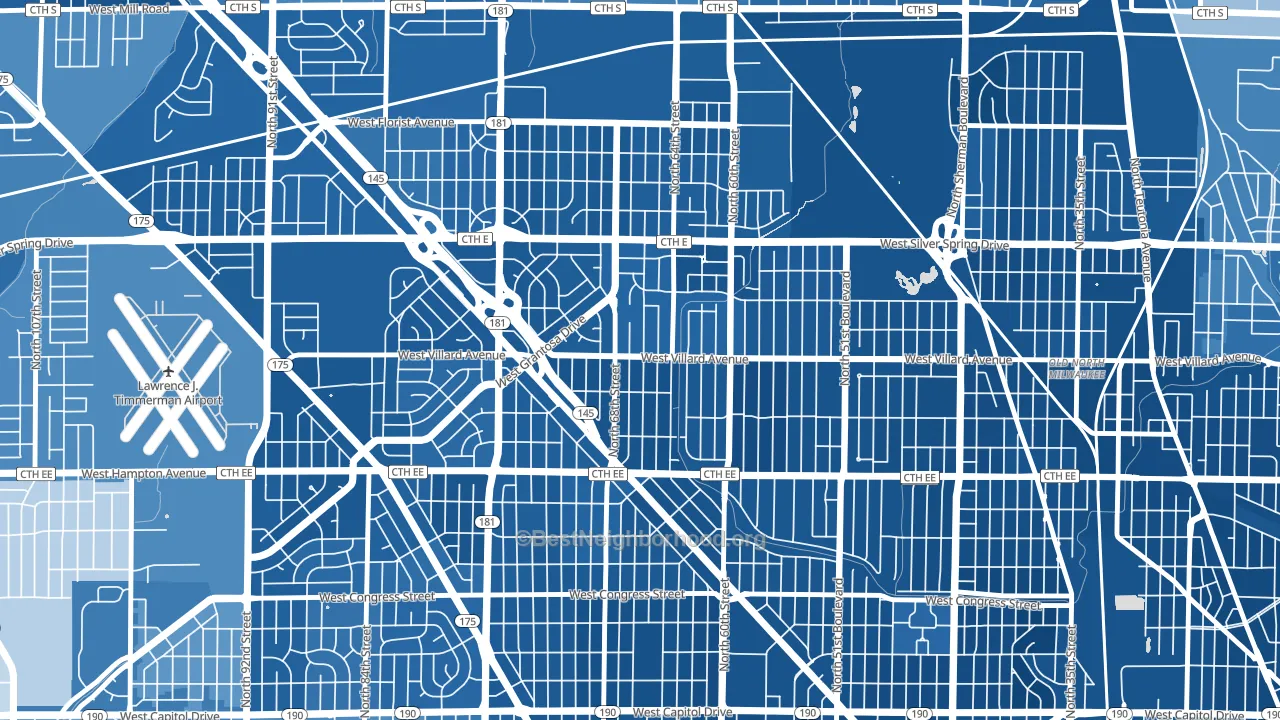 53218, WI block-group political-lean map