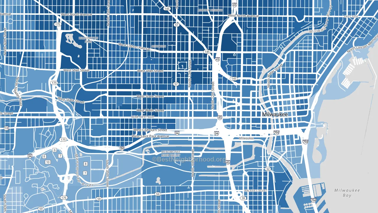 53233, WI block-group political-lean map
