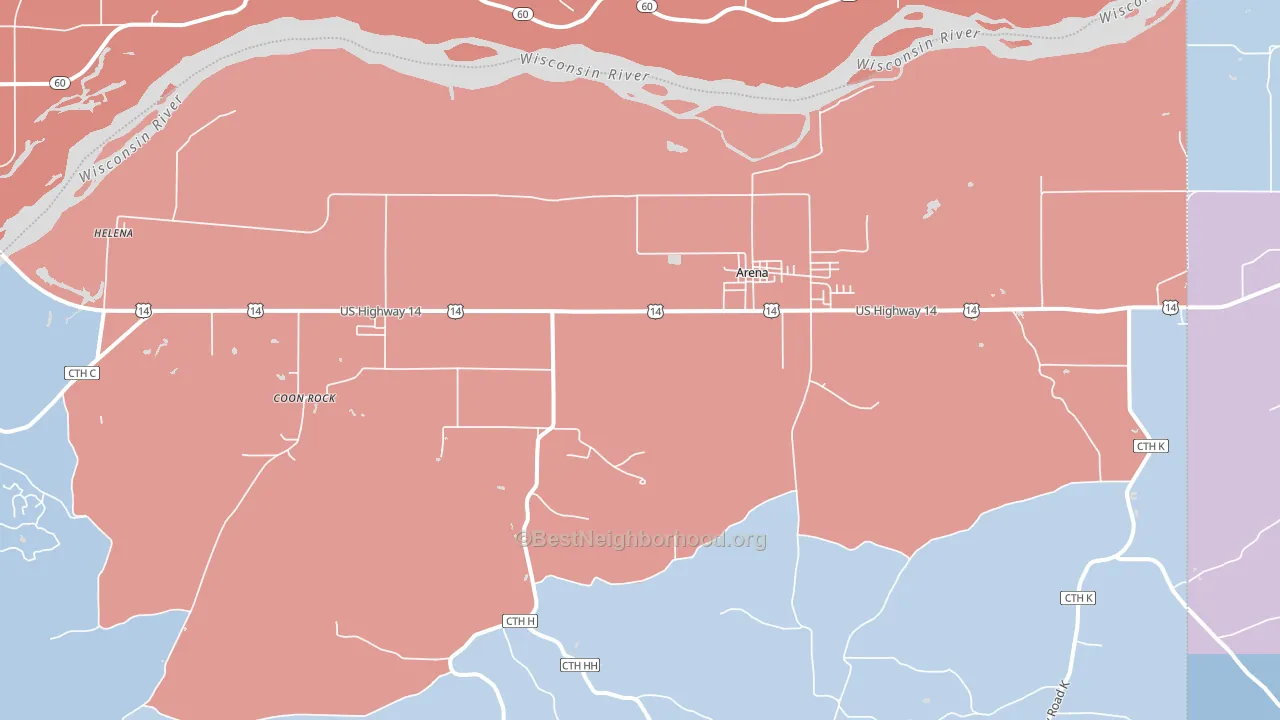 53503, WI block-group political-lean map