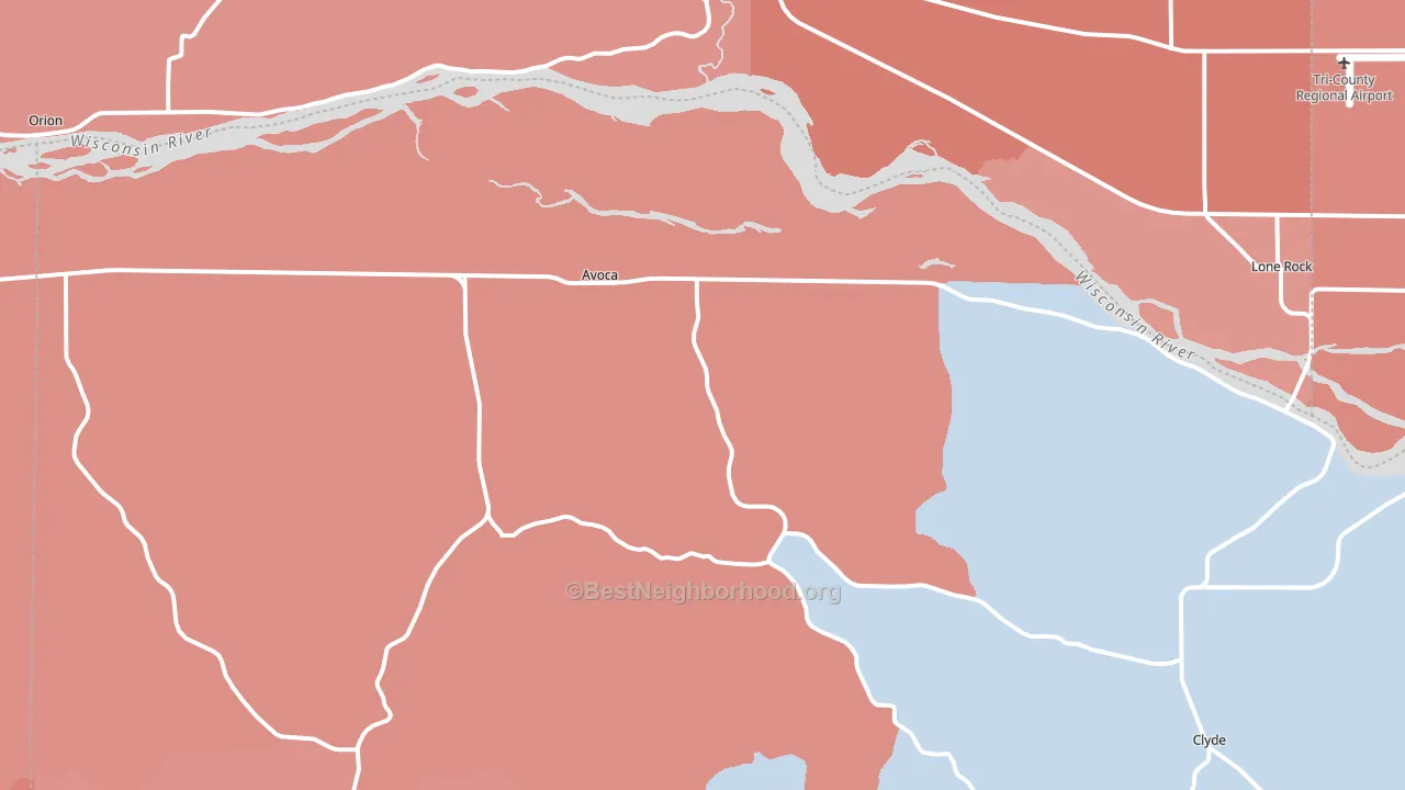 53506, WI block-group political-lean map