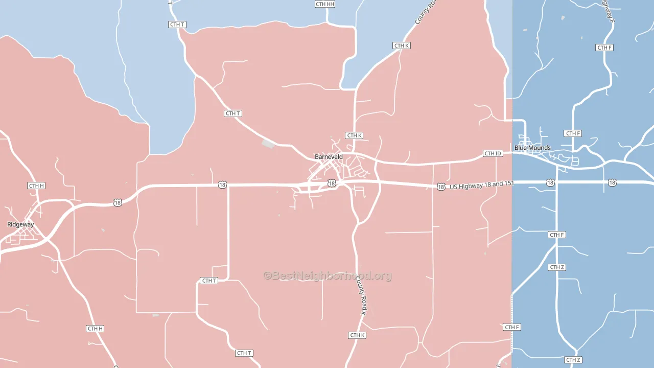 53507, WI block-group political-lean map