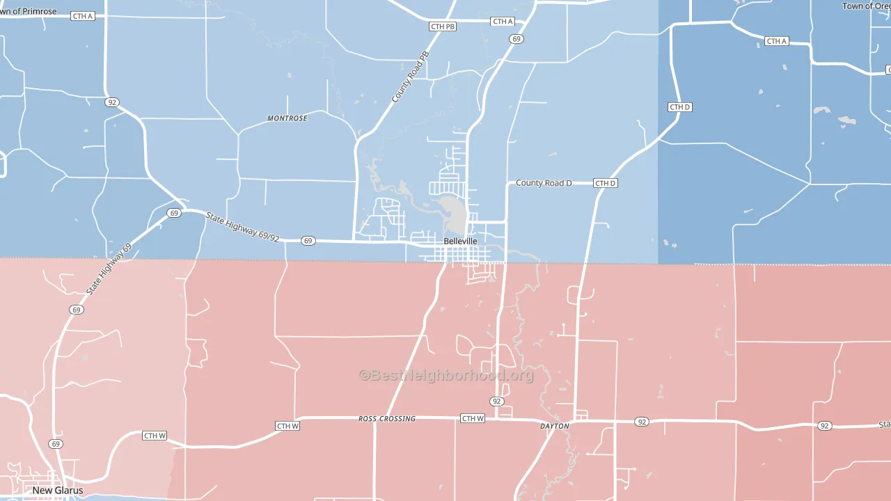 53508, WI block-group political-lean map