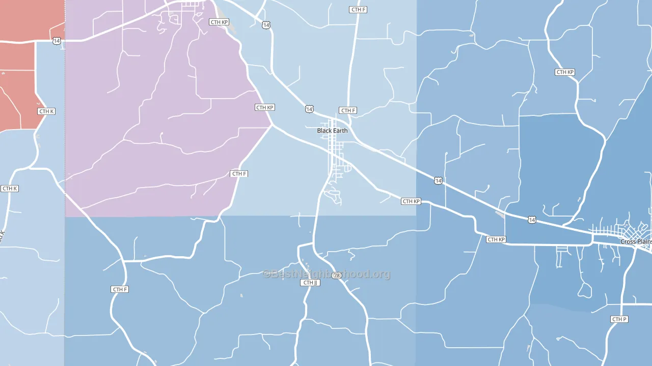 53515, WI block-group political-lean map