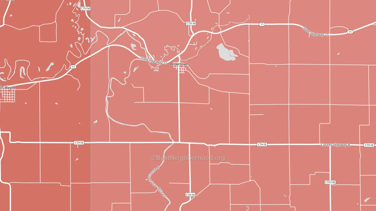 53522, WI block-group political-lean map