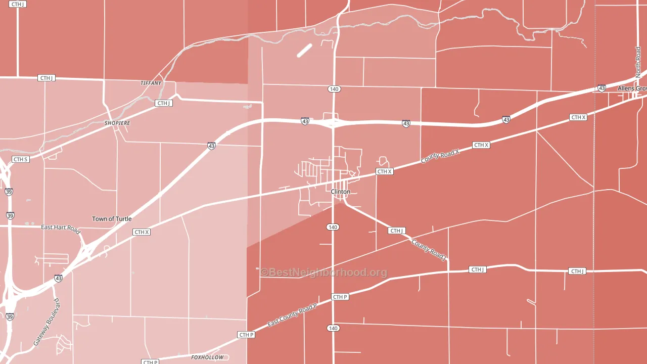 53525, WI block-group political-lean map