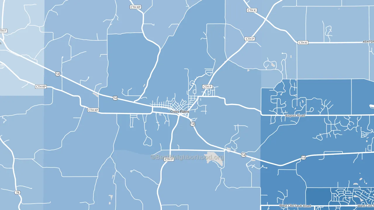 53528, WI block-group political-lean map