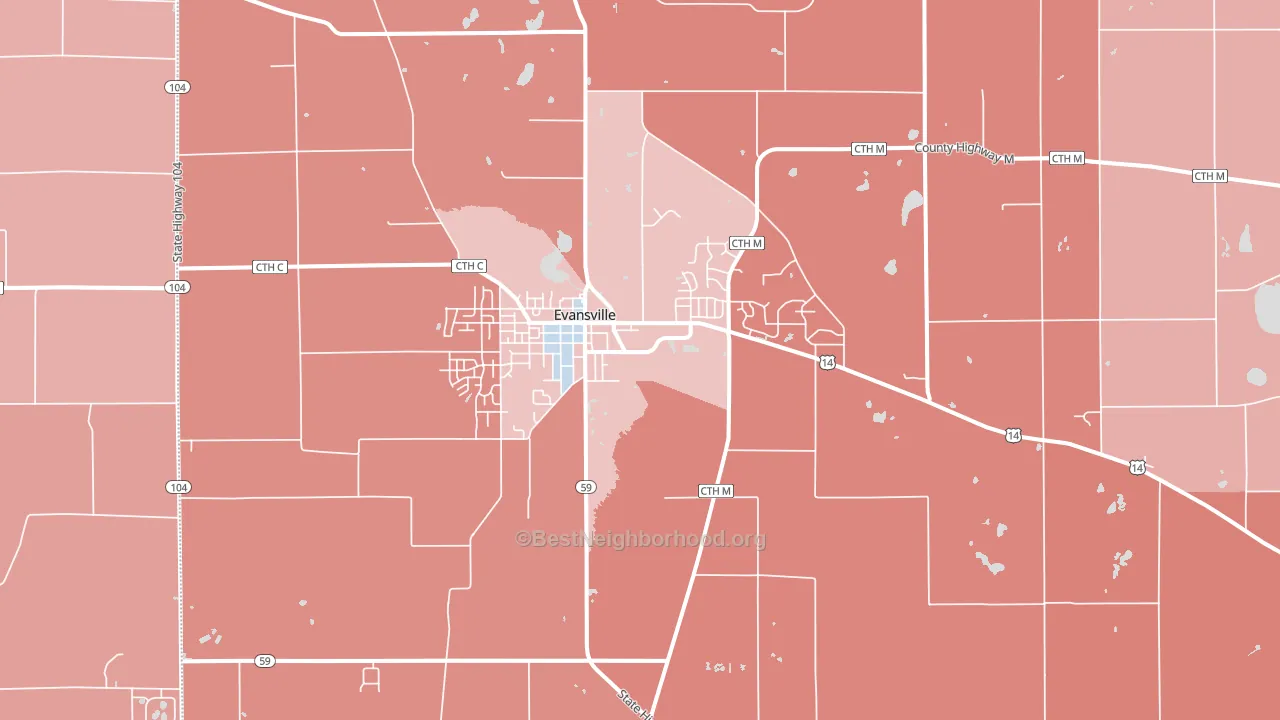 53536, WI block-group political-lean map