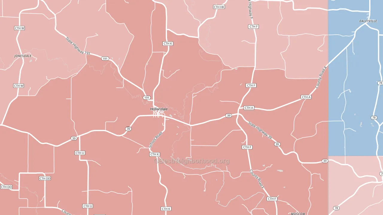 53544, WI block-group political-lean map