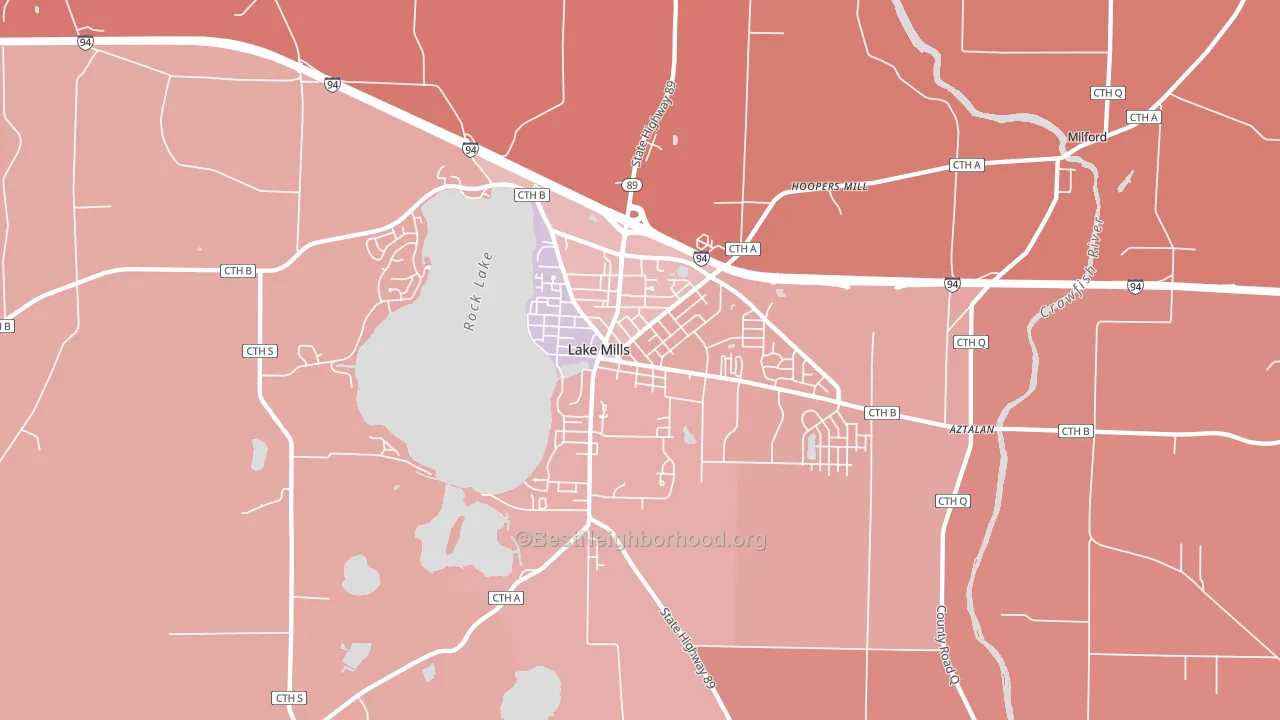 53551, WI block-group political-lean map