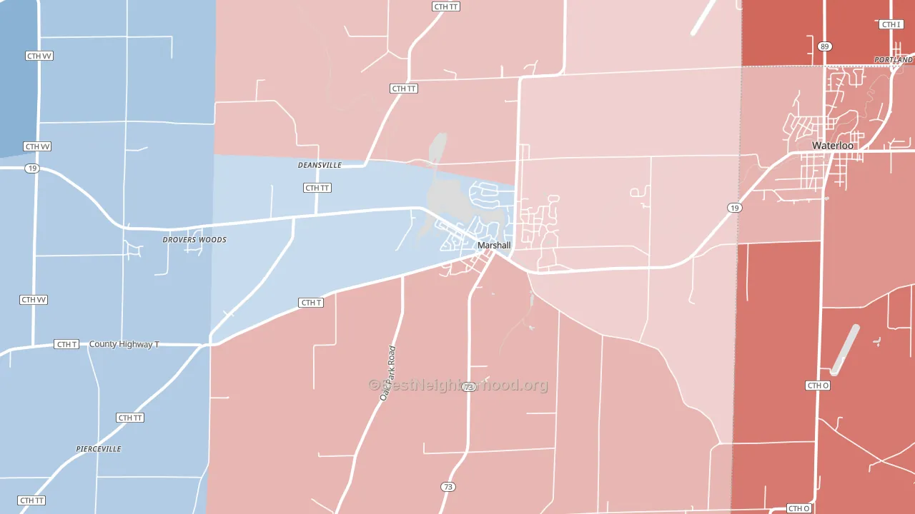53559, WI block-group political-lean map