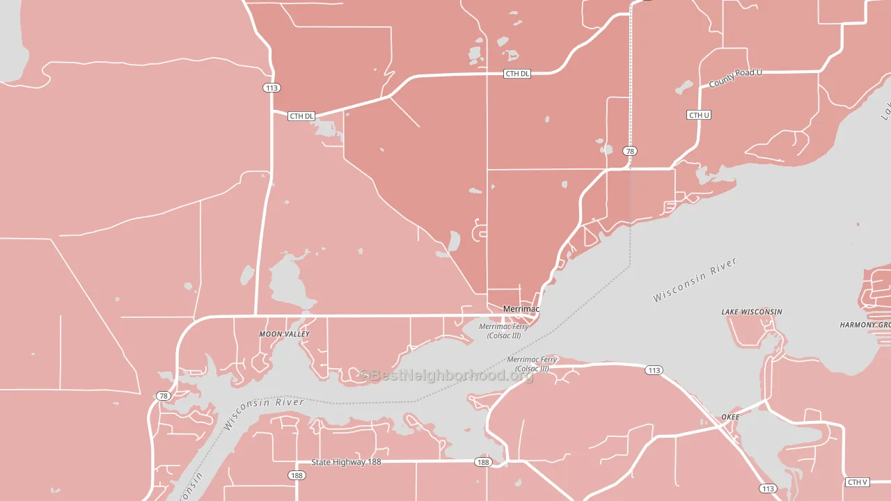 53561, WI block-group political-lean map