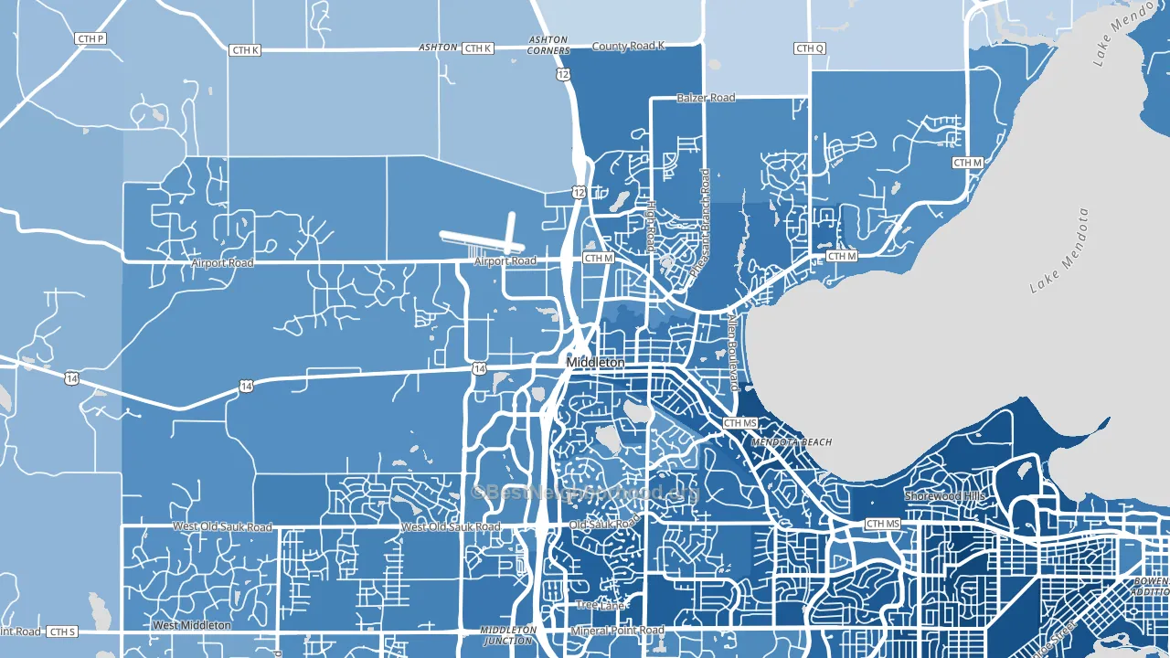 53562, WI block-group political-lean map