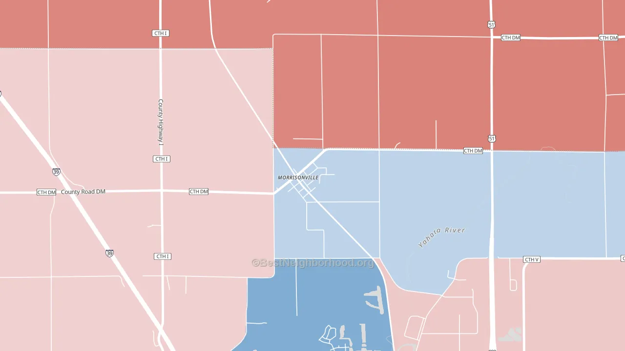 53571, WI block-group political-lean map