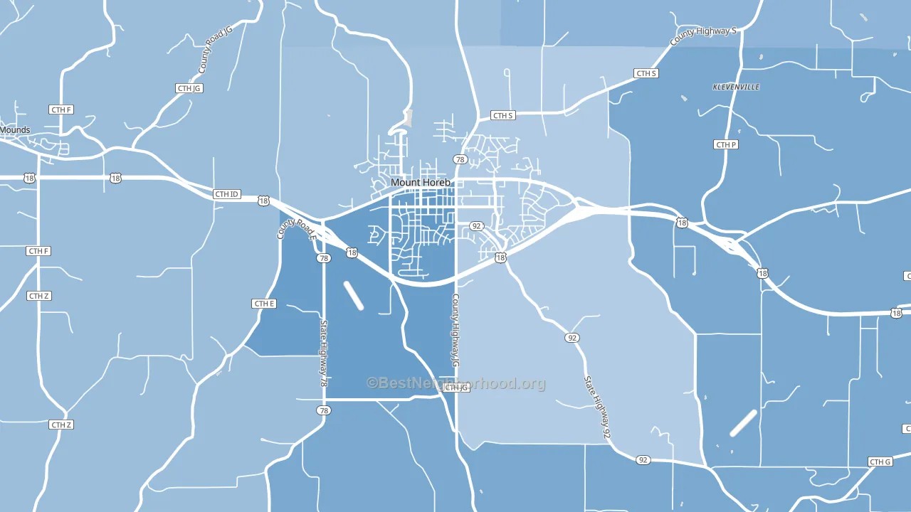 53572, WI block-group political-lean map