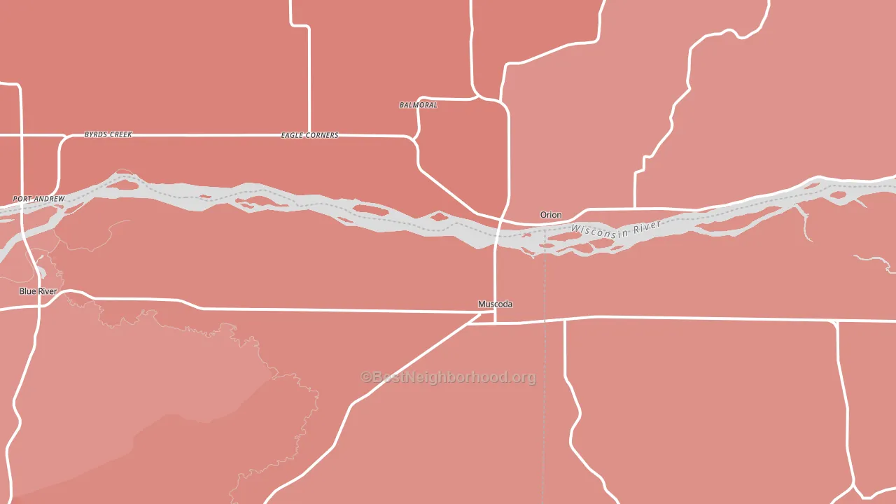 53573, WI block-group political-lean map