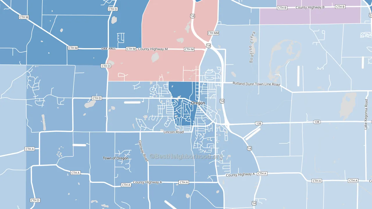 53575, WI block-group political-lean map