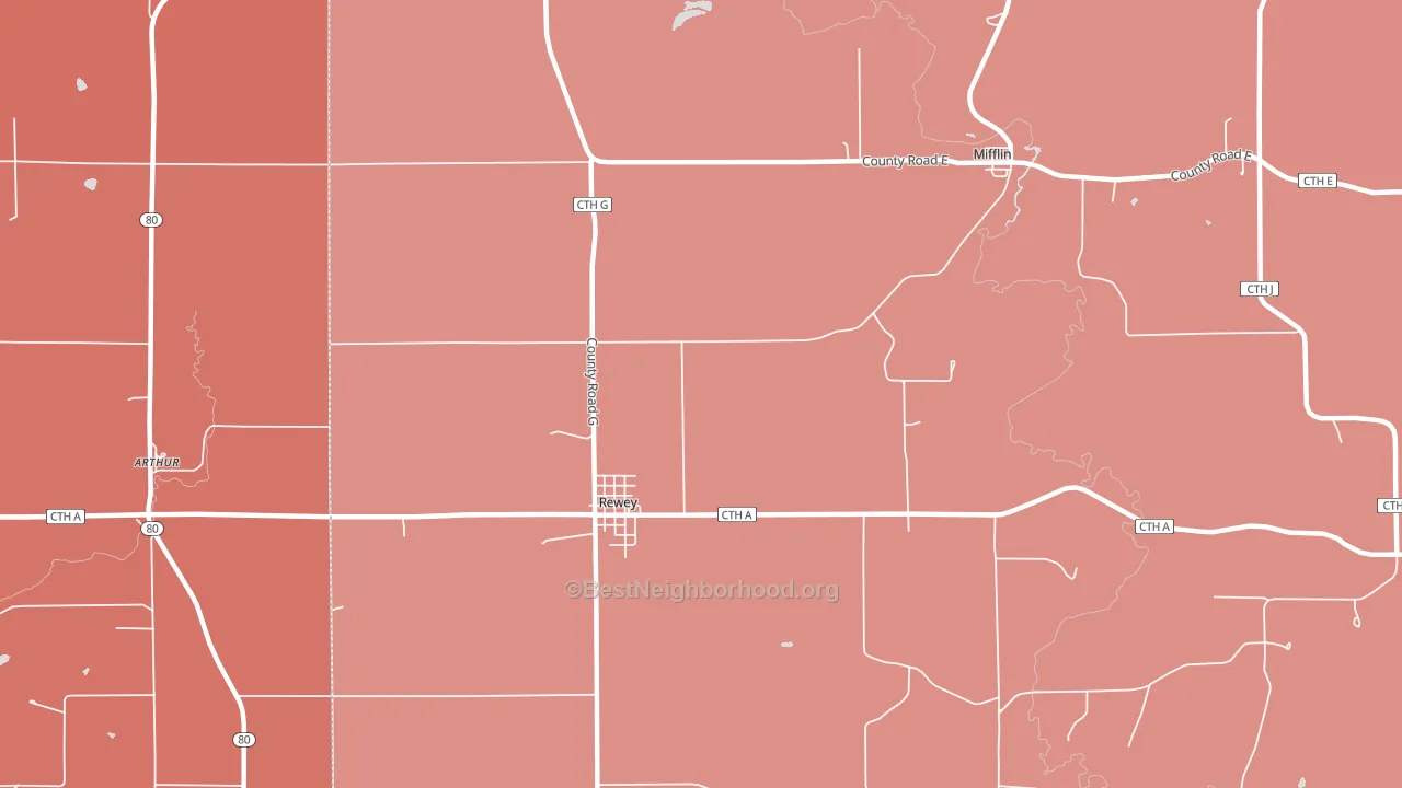 53580, WI block-group political-lean map