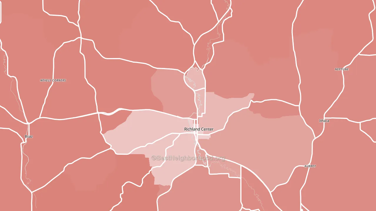 53581, WI block-group political-lean map