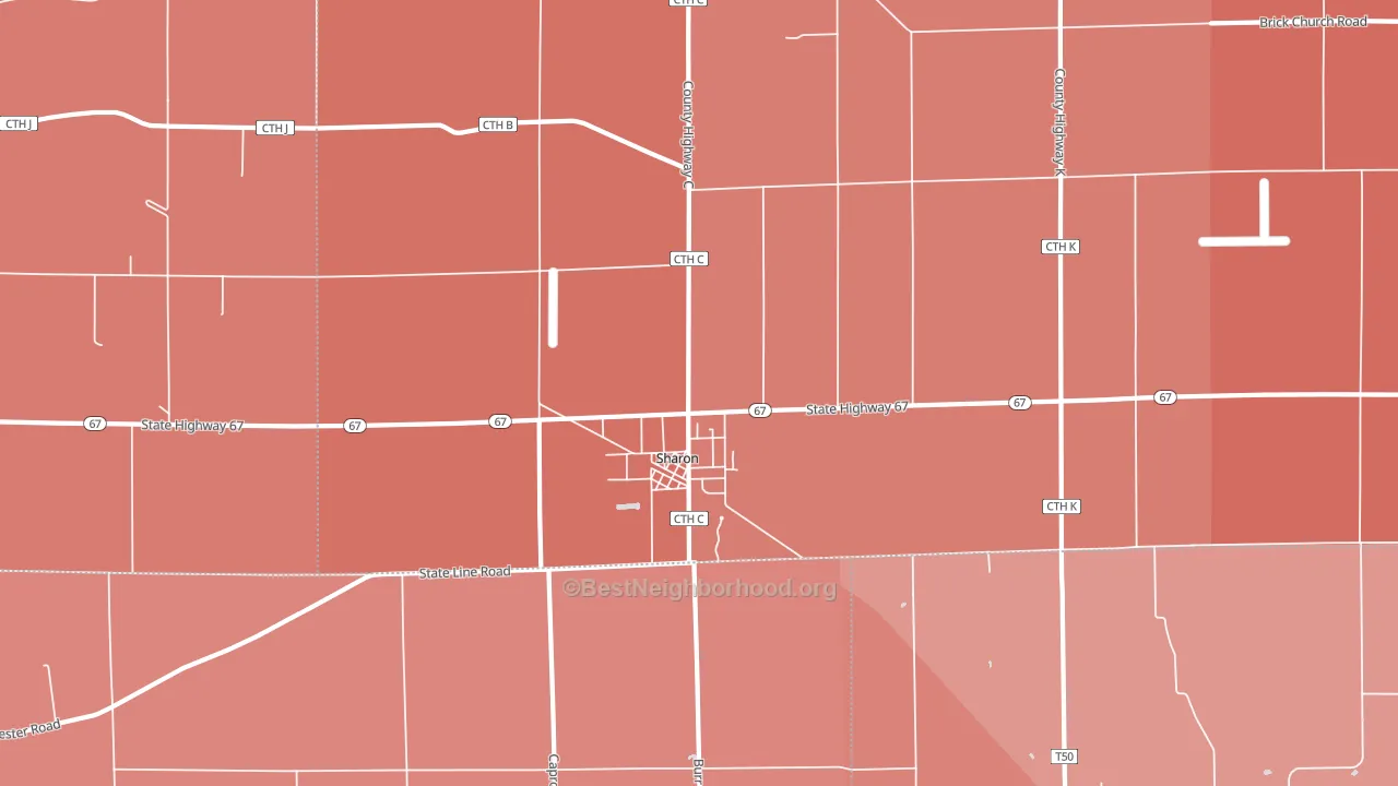 53585, WI block-group political-lean map