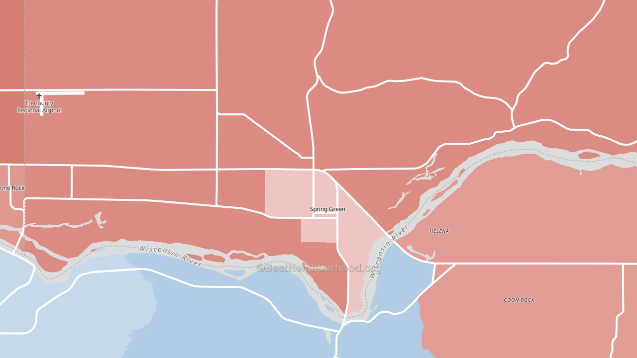 53588, WI block-group political-lean map