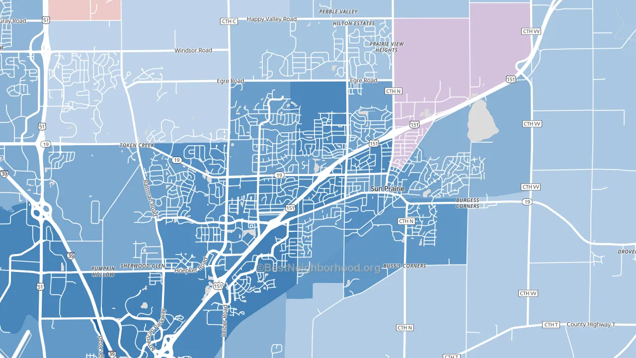 53590, WI block-group political-lean map